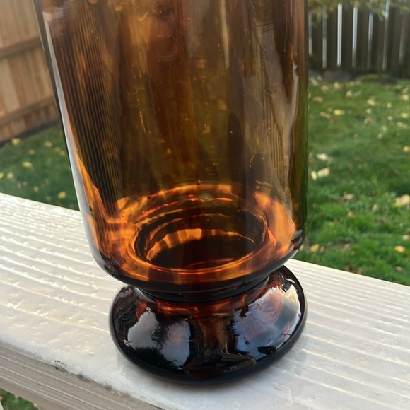 Maestri Vetrai Made in Italy Tortoiseshell Tiger Brown Glass Vase 13x4.25" - Picture 4 of 17
